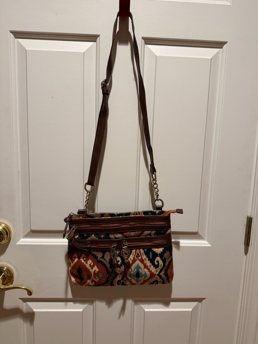 Spartina 449 Christina Zipper Hipster Multi-Color Patterned Crossbody Bag